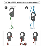 CordTight - Knot-Free Cord Tightening Carabiner (1 Pair With Rope)