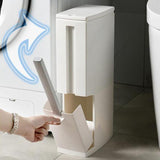 3 In 1 Bathroom Trash Bin with Cleaning Brush